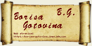 Boriša Gotovina vizit kartica